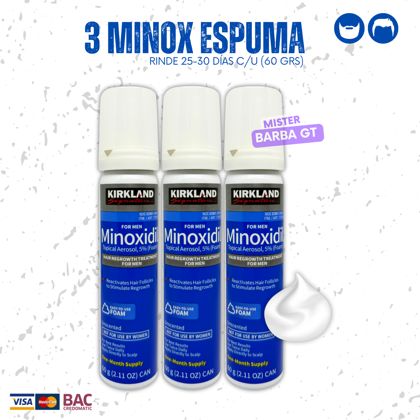 3 MINOX ESPUMA 5% KIRKLAND