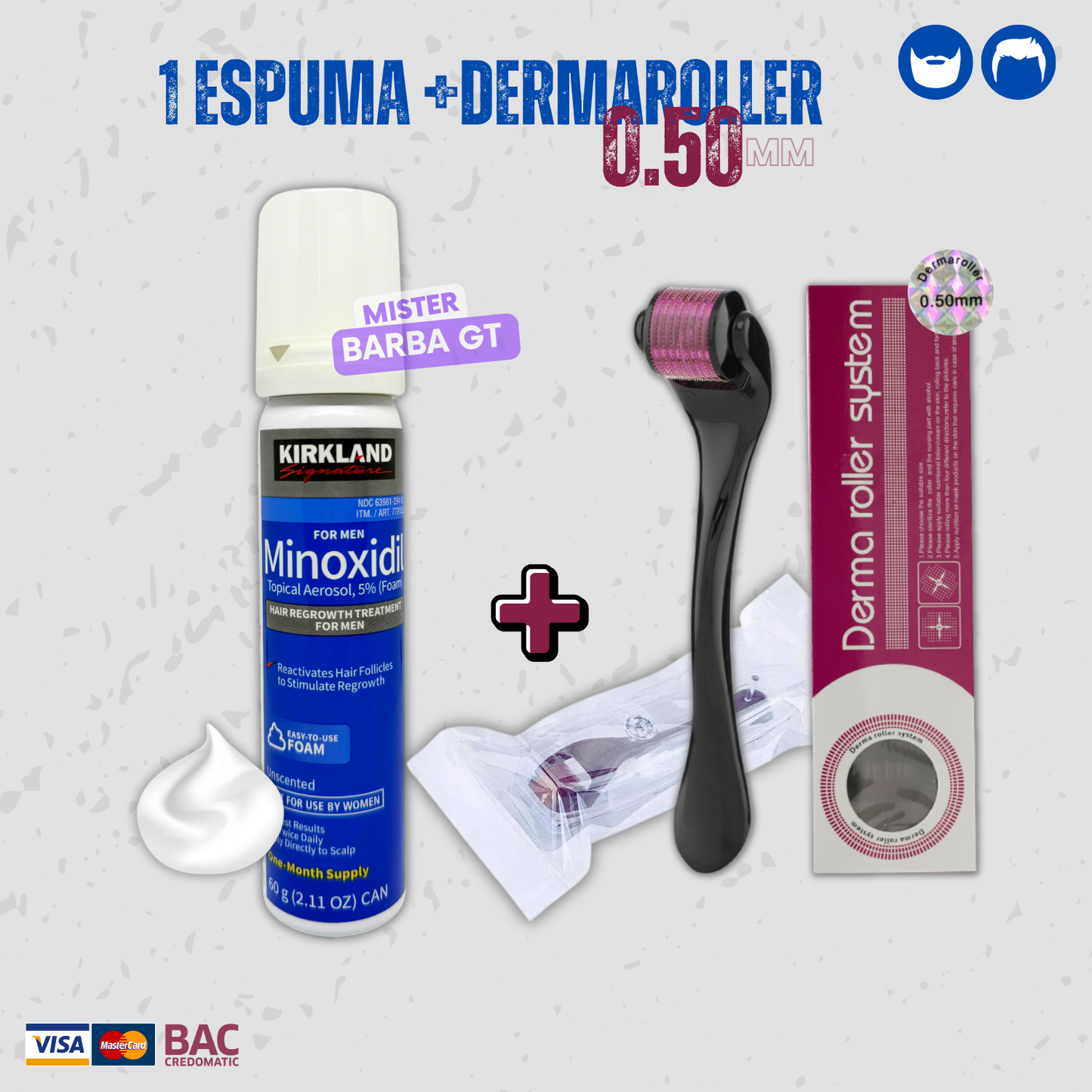 1 ESPUMA+DERMAROLLER 0.50 MM.