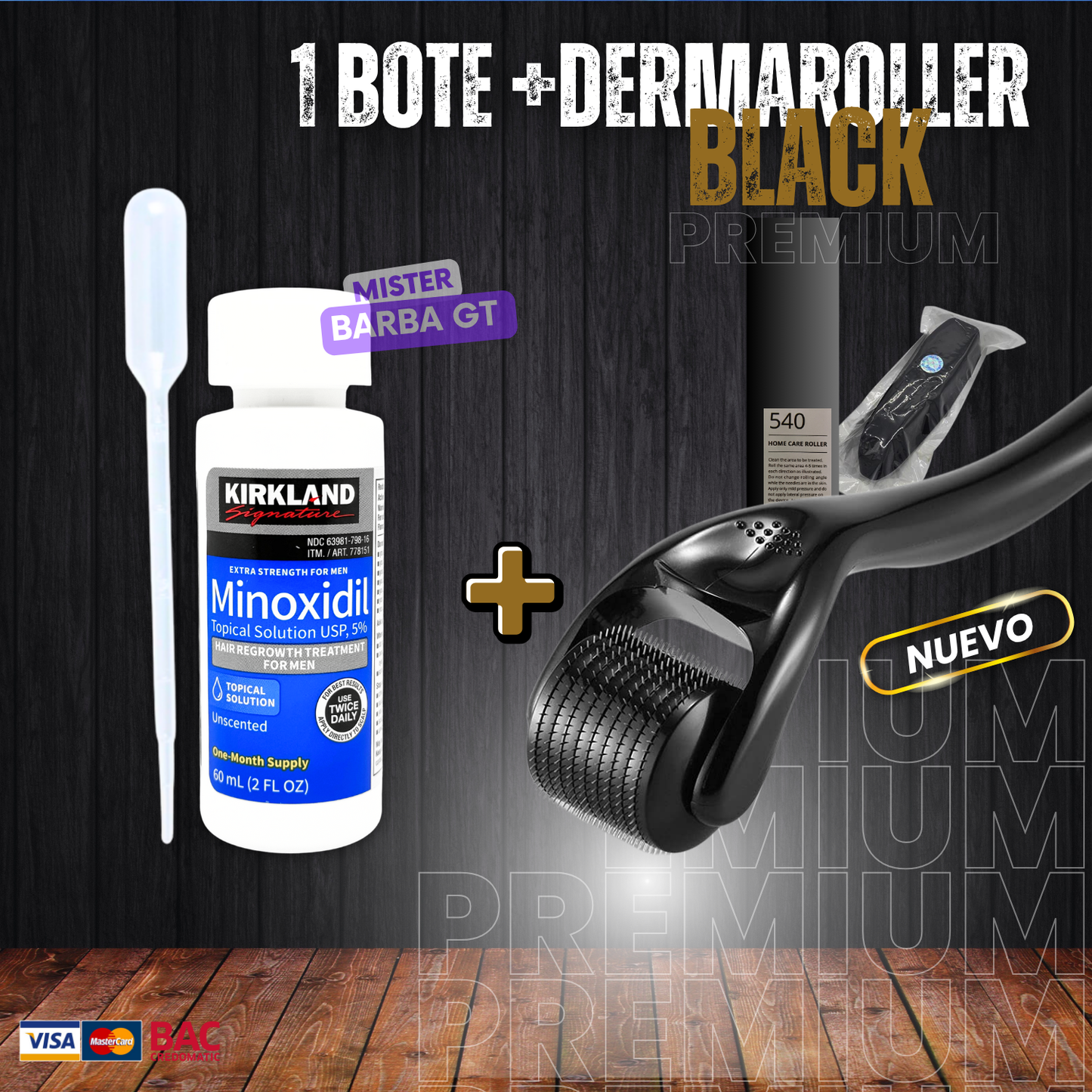 1 MINOXIDIL+DERMAROLLER BLACK PREMIUM