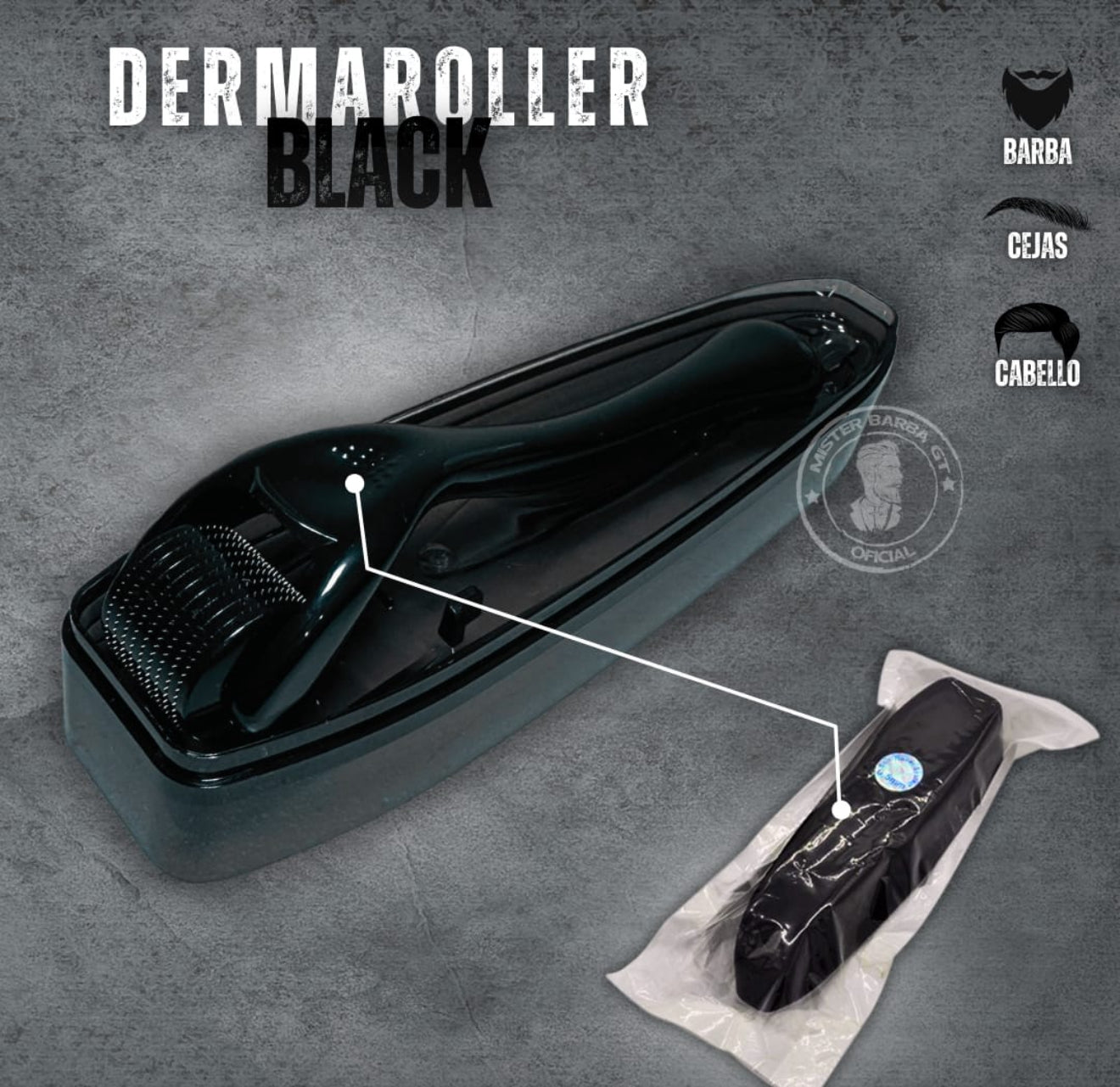 DERMAROLLER BLACK PREMIUM 0.25mm
