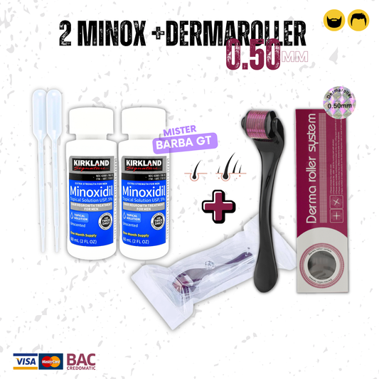 2 Minoxidil + Dermaroller 0.5 mm.