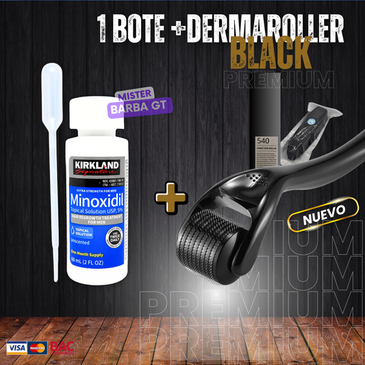 1 Minoxidil  + Dermaroller BLACK PREMIUM