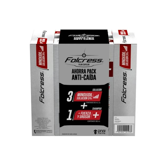 PACK FOLCRESS SOLUCIÓN MINOXIDIL  5% 60 ML Y SHAMPOO 260 ML.